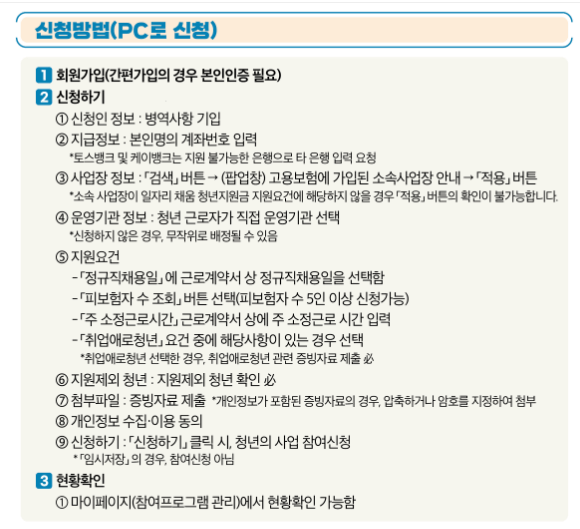 청년일자리 신청방법