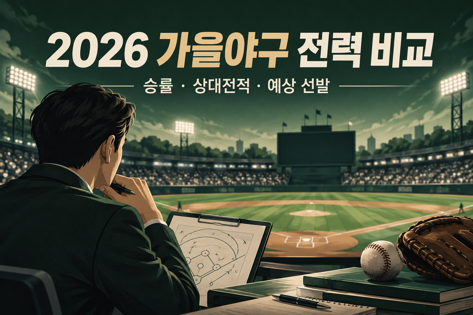 2026 가을야구 전력 비교 - 준플레이오프부터 승률&middot;상대전적&middot;예상 선발 분석