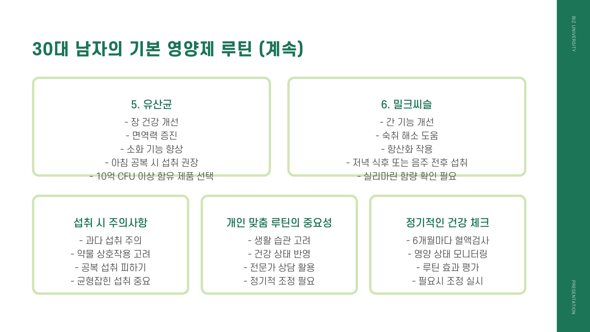 30대 남자의 영양제 루틴