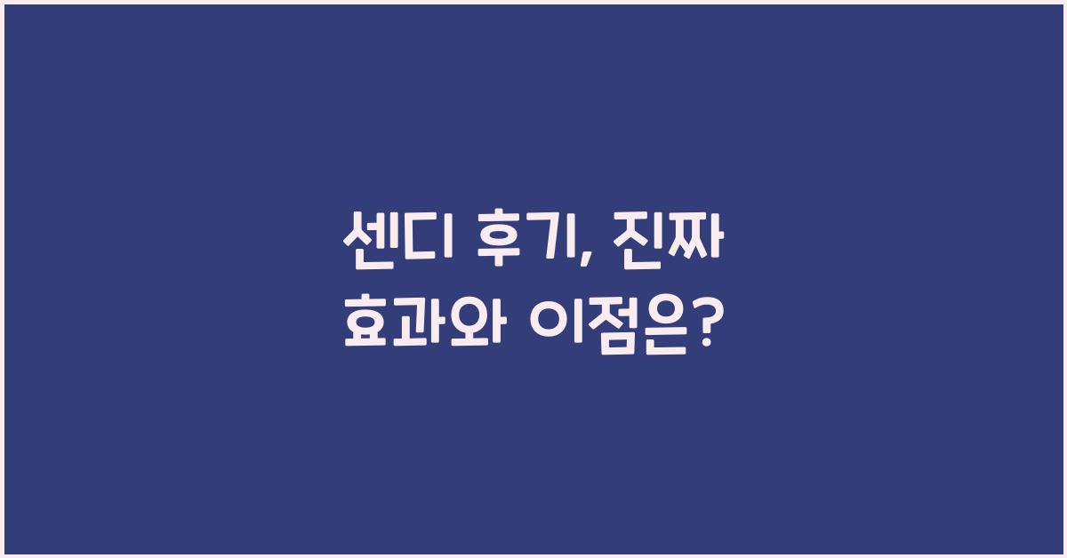 센디 후기