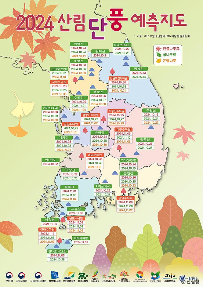 2024산림단풍예측지도