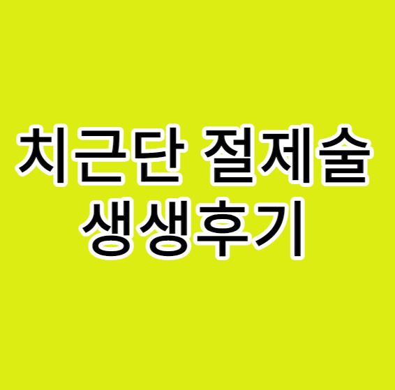 치근단절제술 후기