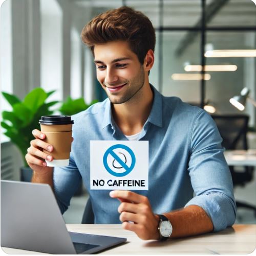 노카페인을 실천하고 있는 직장인의 모습
