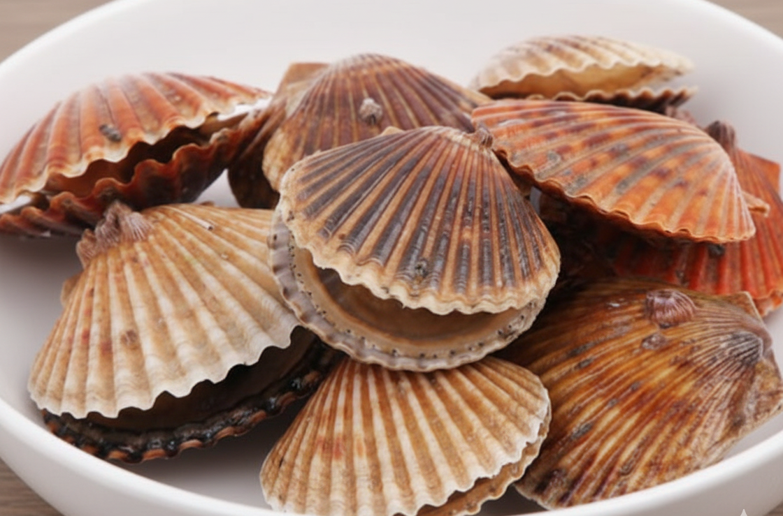 해감하기 위해 보울에 넣은 가리비