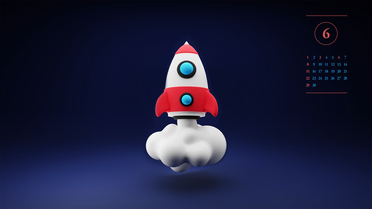 04 우주선 3D 다크 A - 2025년6월 노트북배경화면