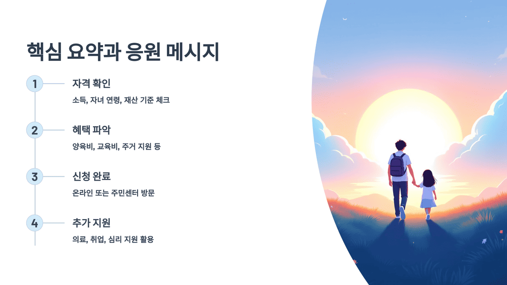 2025 한부모가정 지원금 요약 정리와 응원