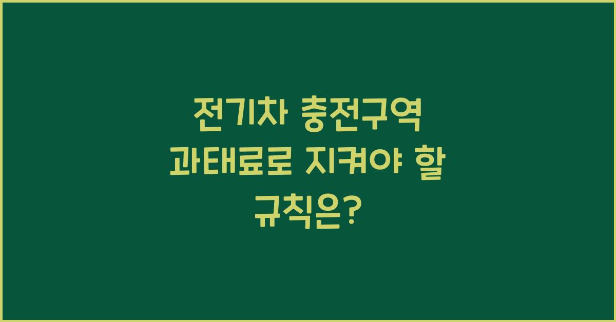 전기차 충전구역 과태료