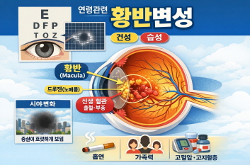 황반변성 설명을 표현하는 사진
