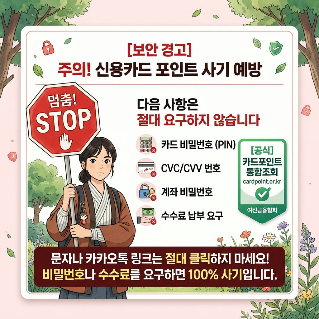 카드포인트 현금전환 사기 주의 공식 사이트 cardpoint.or.kr 인포그래픽