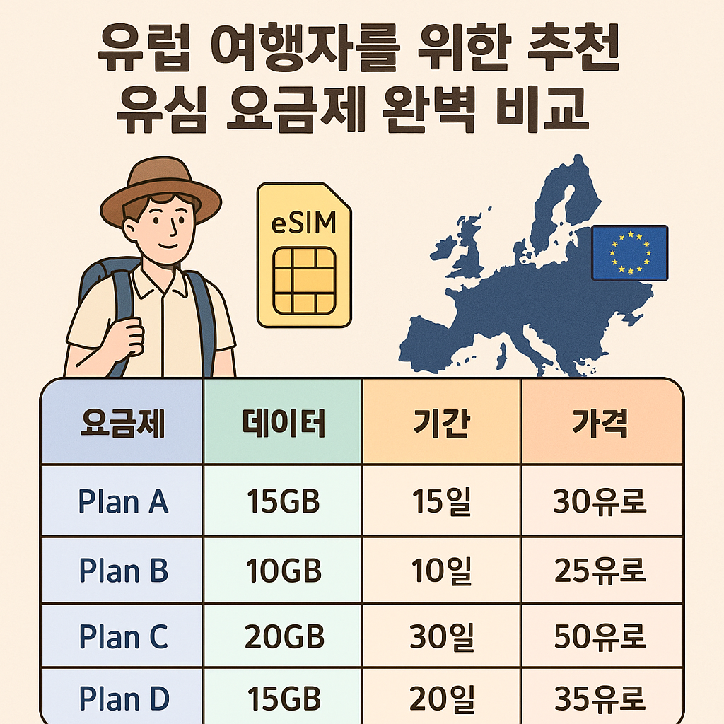 유럽 여행 유심 요금제 관련 사진