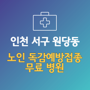 인천 서구 원당동 노인 독감예방접종 무료 병원 (인플루엔자 무료 접종 대상 날짜)