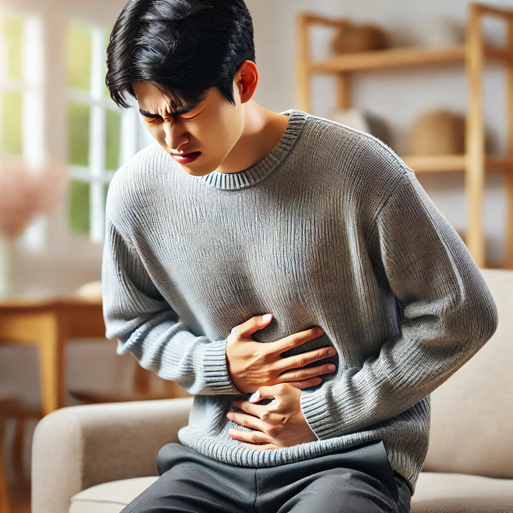 췌장염 증상으로 복부 통증을 느끼는 한국인