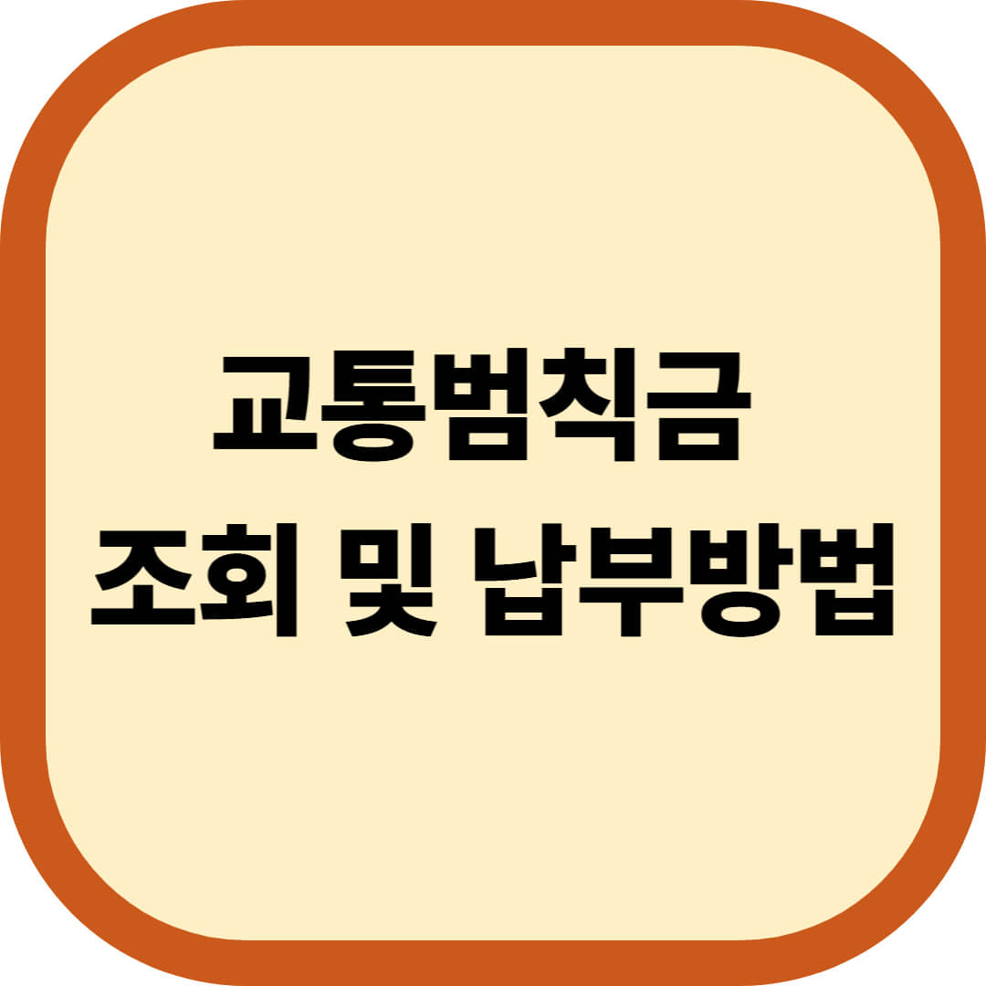 교통범칙금 조회 및 납부방법