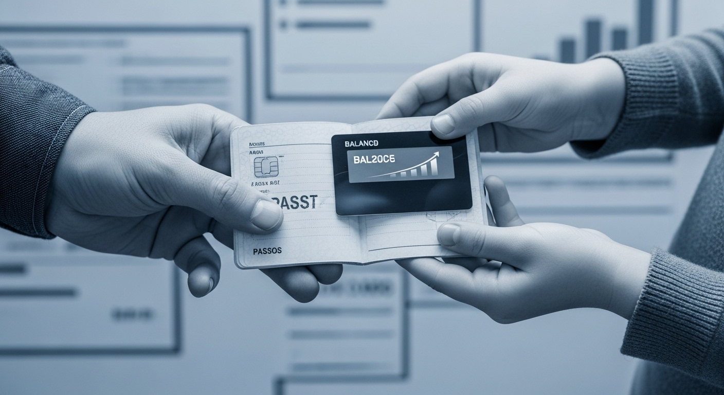 부모와 자녀의 손이 자녀 명의의 통장이나 카드를 함께 쥐고 있는 모습. 자녀 재산의 철저한 분리 및 관리의 중요성을 나타냅니다.