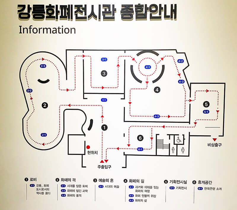 강릉화폐전시관 종합안내도 사진 이미지