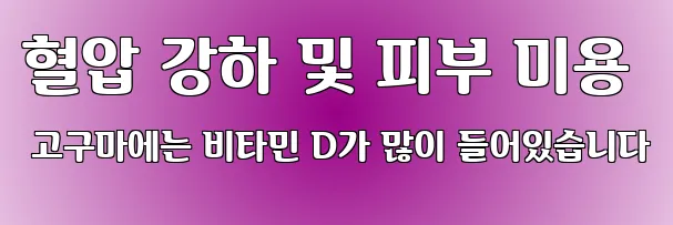 혈압 강하 및 피부 미용 고구마에는 비타민 D가 많이 들어있습니다