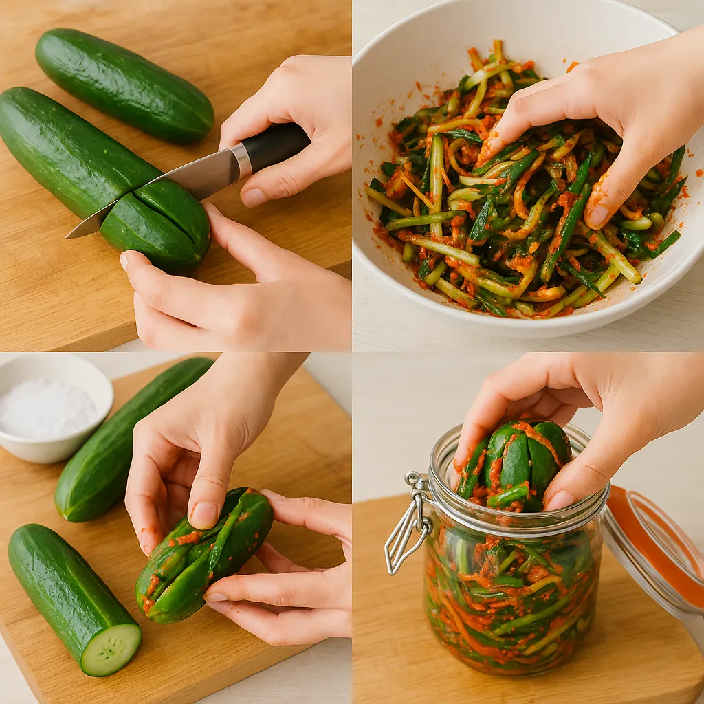 오이소박이 만드는 4단계 과정