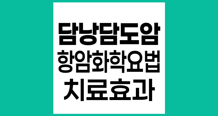 담낭담도암의 항암화학요법 치료 방법과 효과