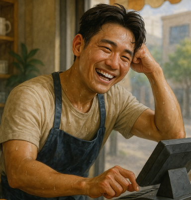 청년 창업 후 열심히 창업 지원 등을 통해 살아가는 모습