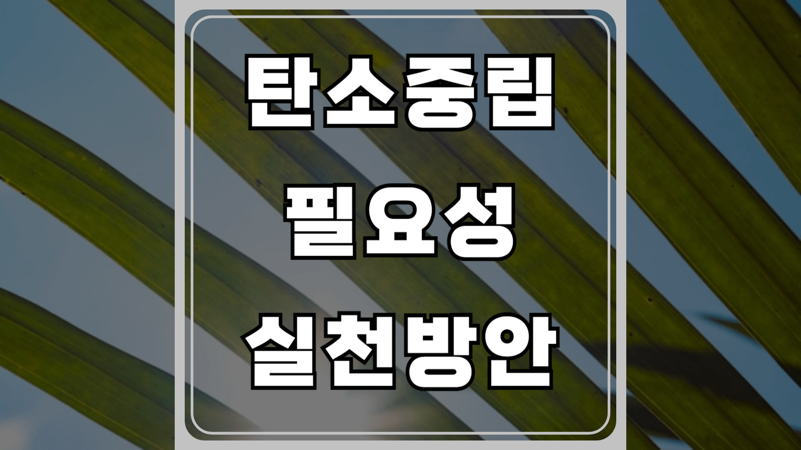 탄소중립 필요성과 실천방안