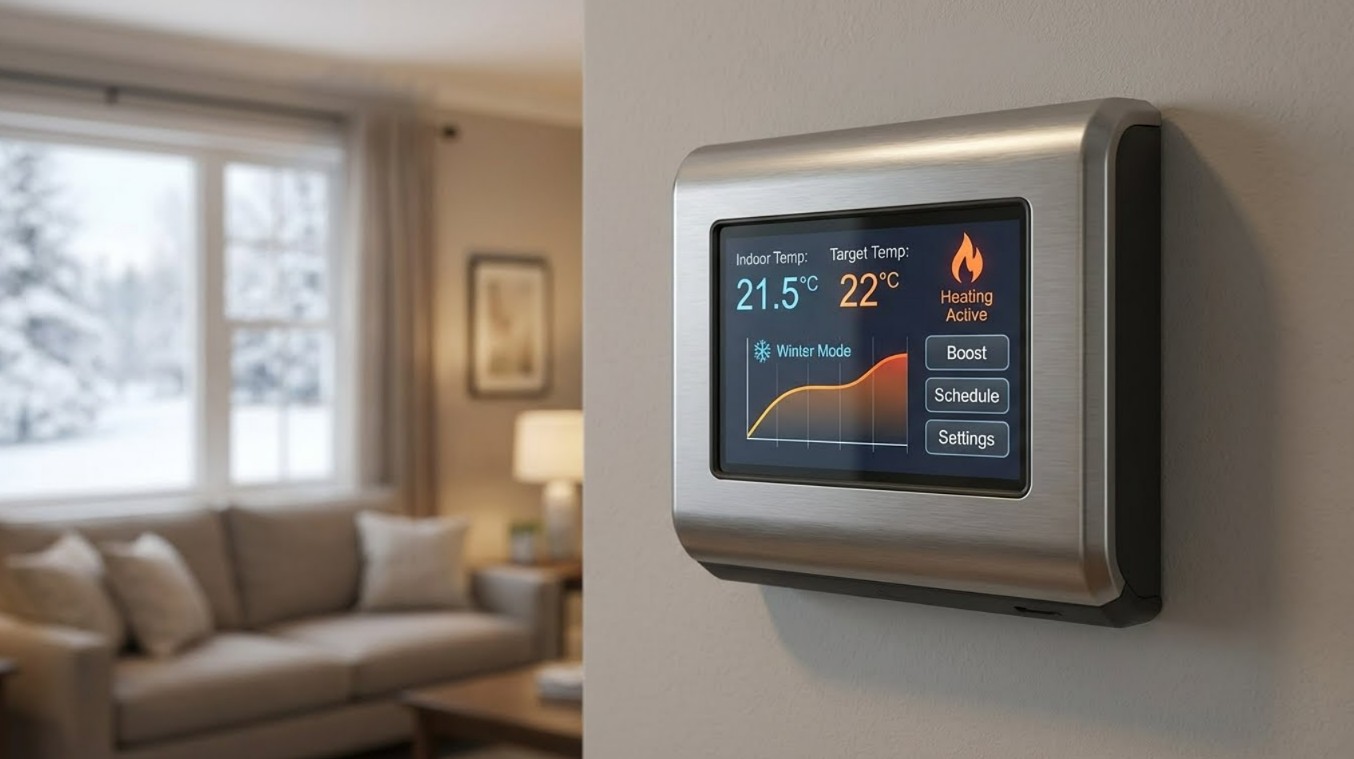 쾌적한 온도의 보일러 조절기 이미지