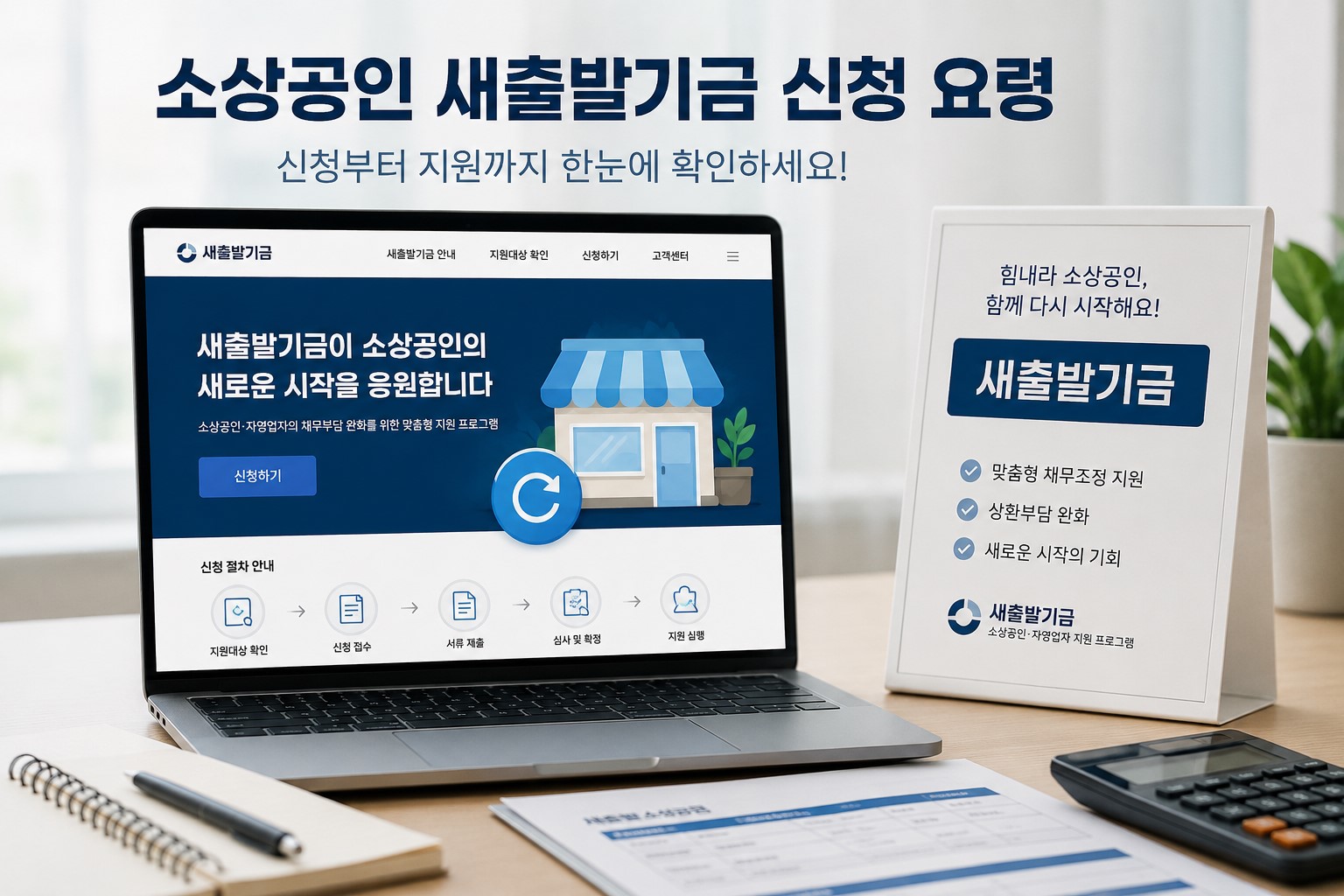 소상공인 새출발기금 신청 안내 워크스페이스 이미지