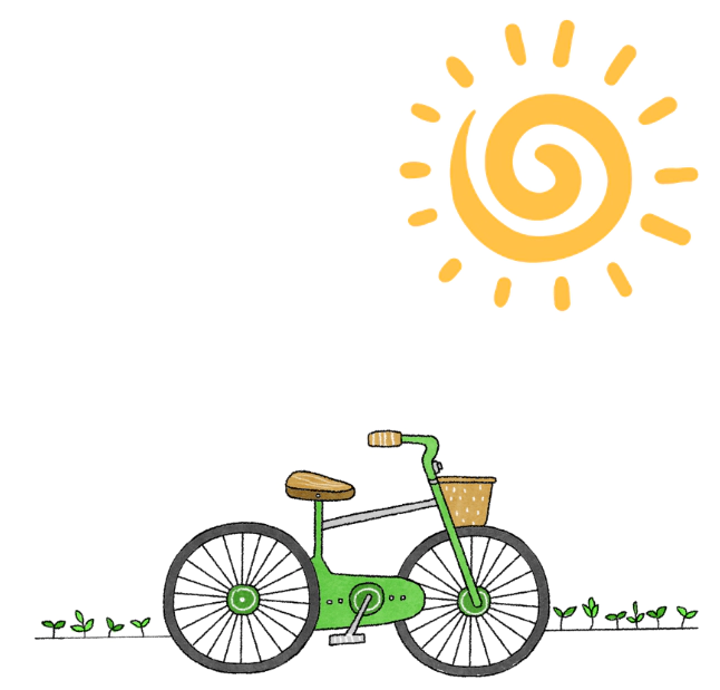 태양과 자전거 이미지
