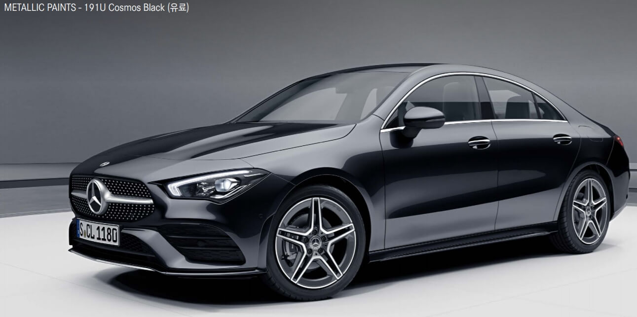 벤츠 CLA Coupe 색상코드 - Cosmos Black(색상 코드 : 191)