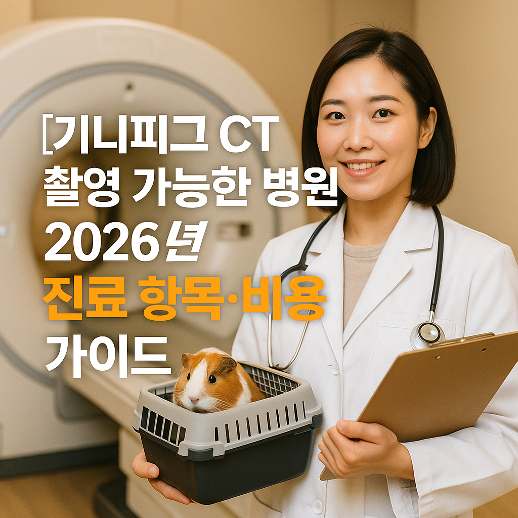 기니피그 CT 촬영 가능한 병원 2026년 ｜ 진료 항목&middot;비용 가이드