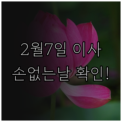 2026년 2월 7일 이사 날짜 분석..