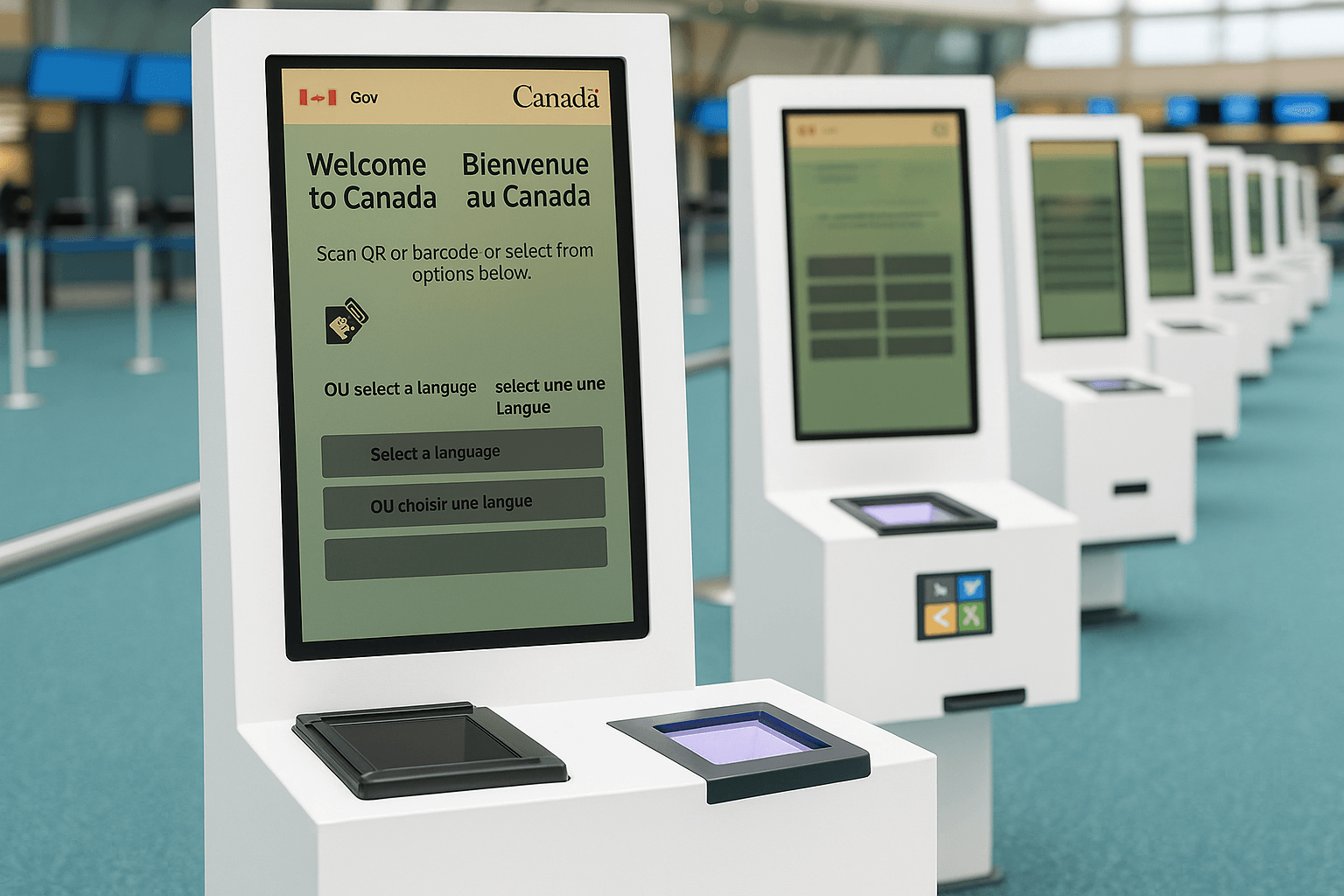 캐나다 공항에 설치 되어 있는 자동 입국 기기(eGate)