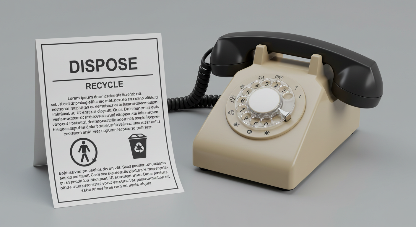 전화기 옆에 놓인 대형폐기물스티커 신청서류 모습