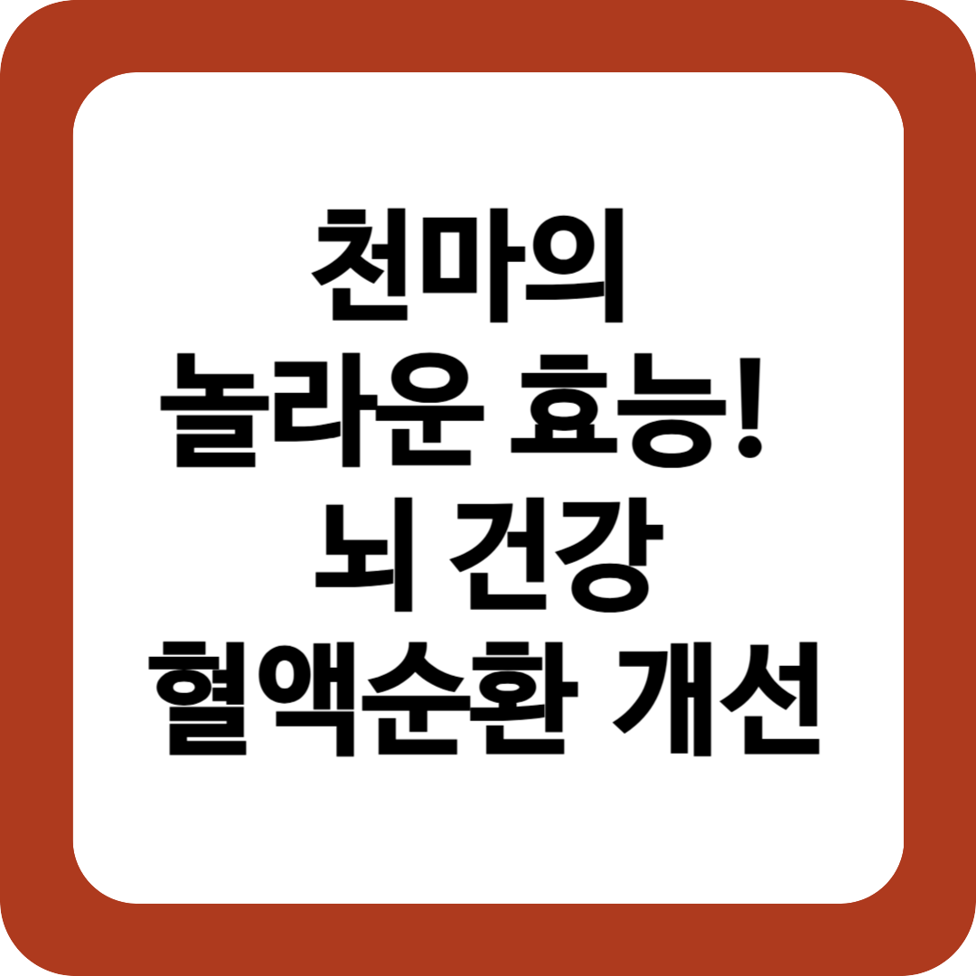 천마 효능