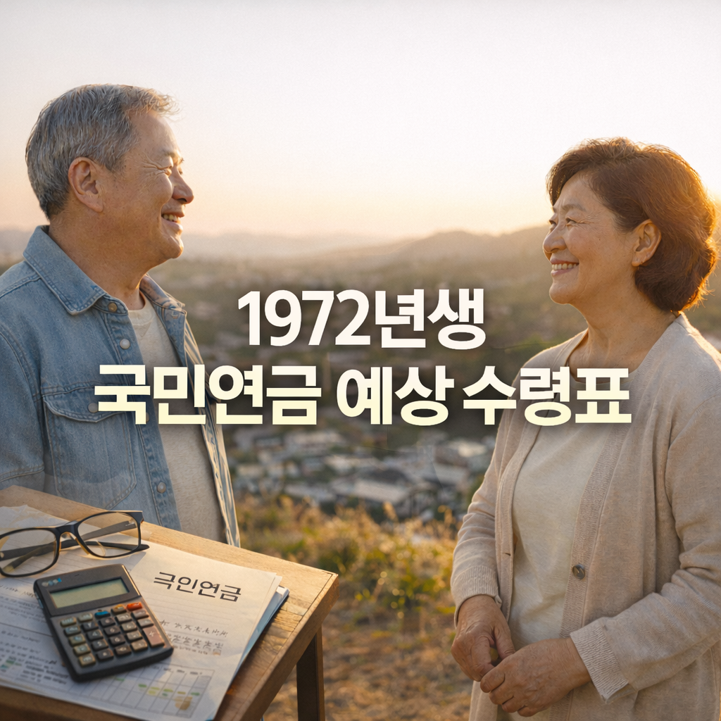 1972년생 국민연금 예상 수령표｜정상&middot;조기&middot;연기 수령액 한눈에 보기