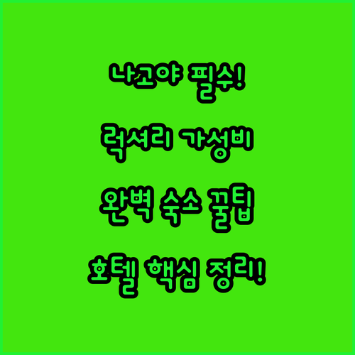 나고야 여행 완벽 숙소 가이드 럭셔리..