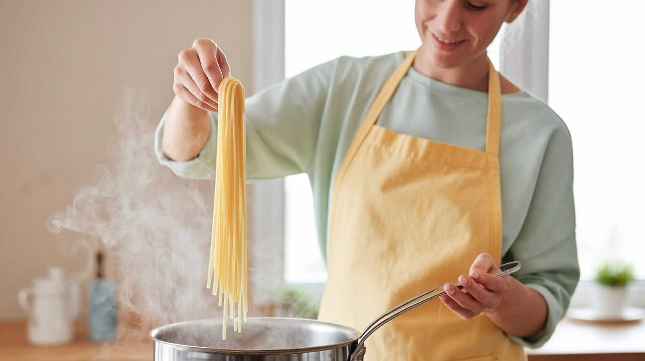 파스타면 삶는 모습