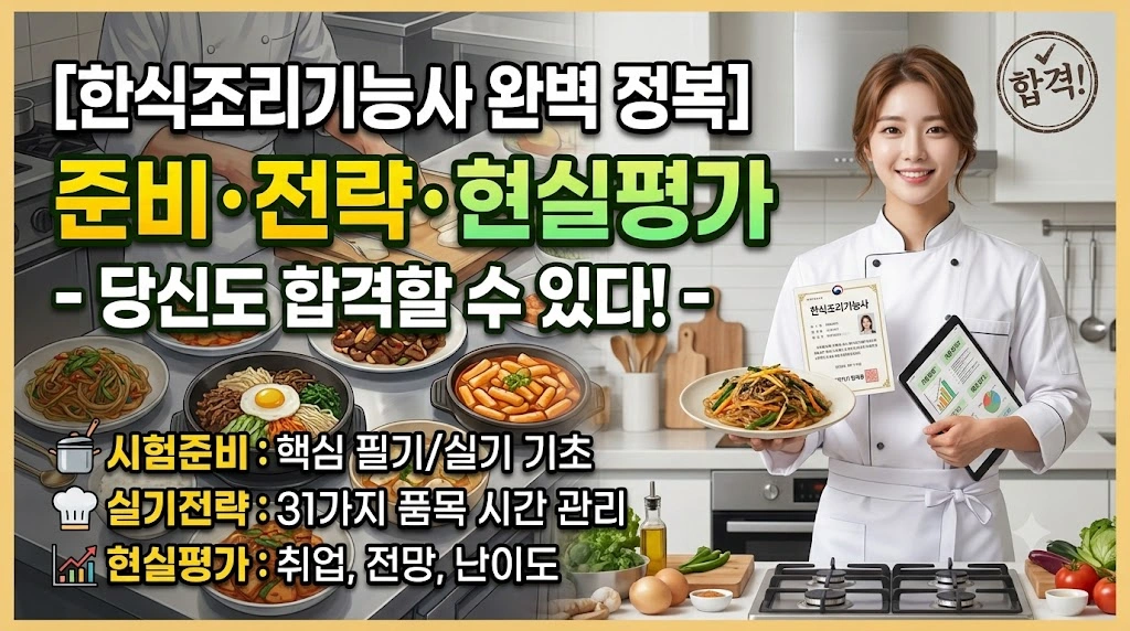 한식조리기능사 (시험준비, 실기전략, 현실평가)