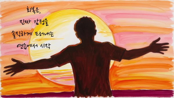 회복은 진짜 감정을 솔직하게 드러내는 연습에서 시작됩니다에관한 그림