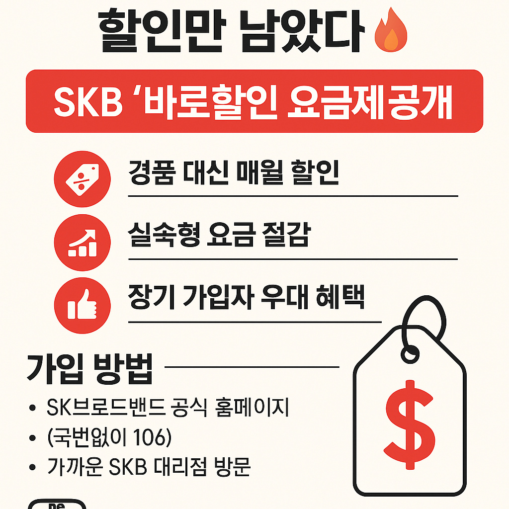SKB바로할인 요금제 공개