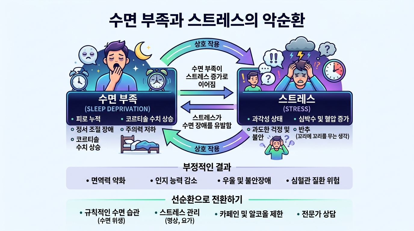 야근이 건강에 미치는 영향 구조도