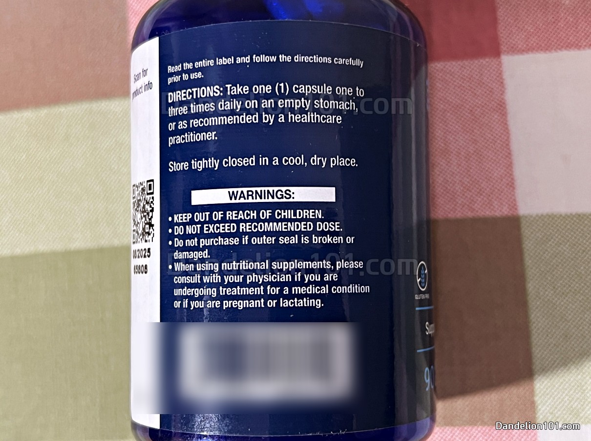 라이프 익스텐션 타우린 1000mg 권장 섭취량 및 주의사항