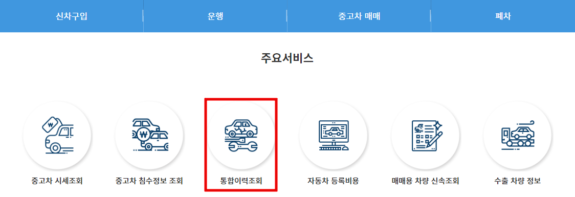 자동차365-통합이력조회-접속하기
