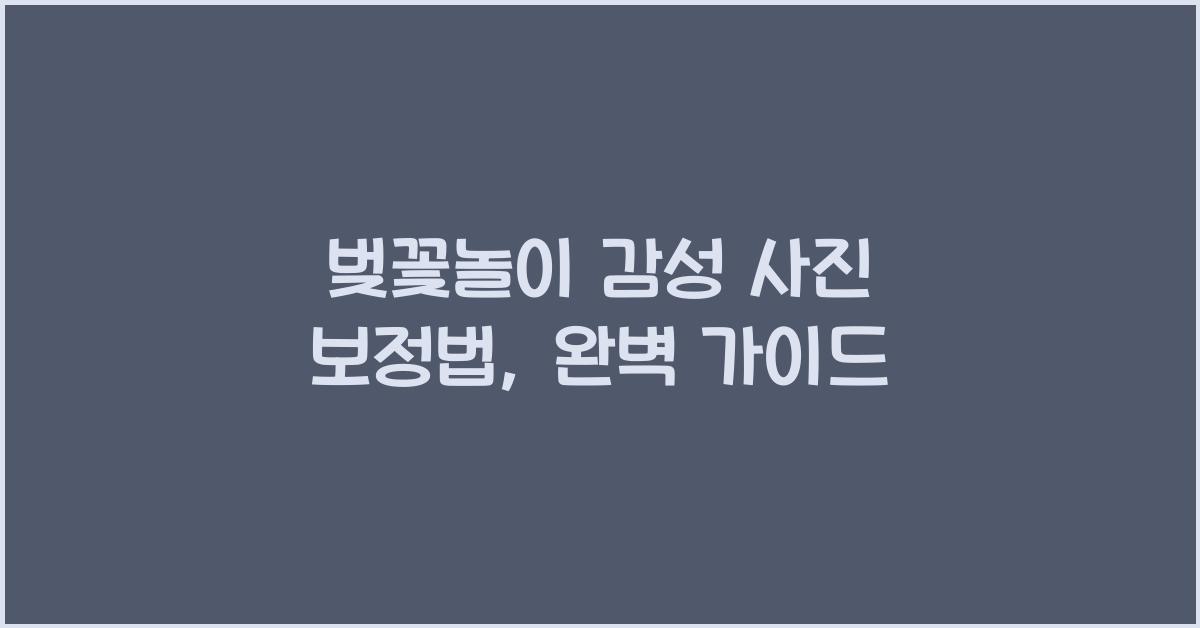 벚꽃놀이 감성 사진 보정법