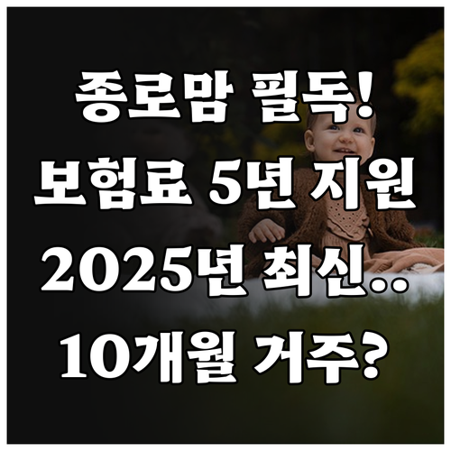 10개월 거주 필수 2025 종로구 ..