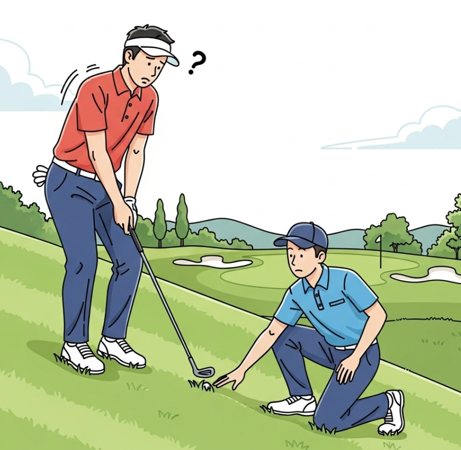 내리막 경사의 샷