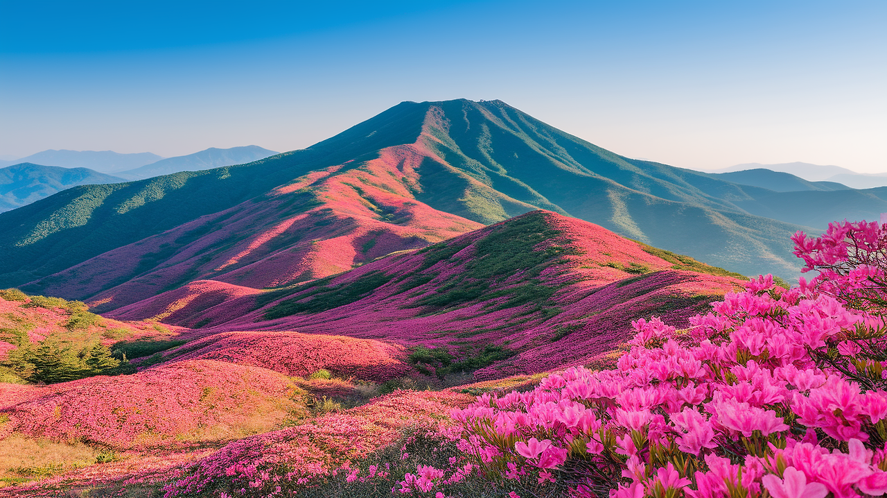 철쭉이 피어있는 황매산