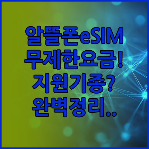 알뜰폰 eSIM 무제한 요금제 장점과..