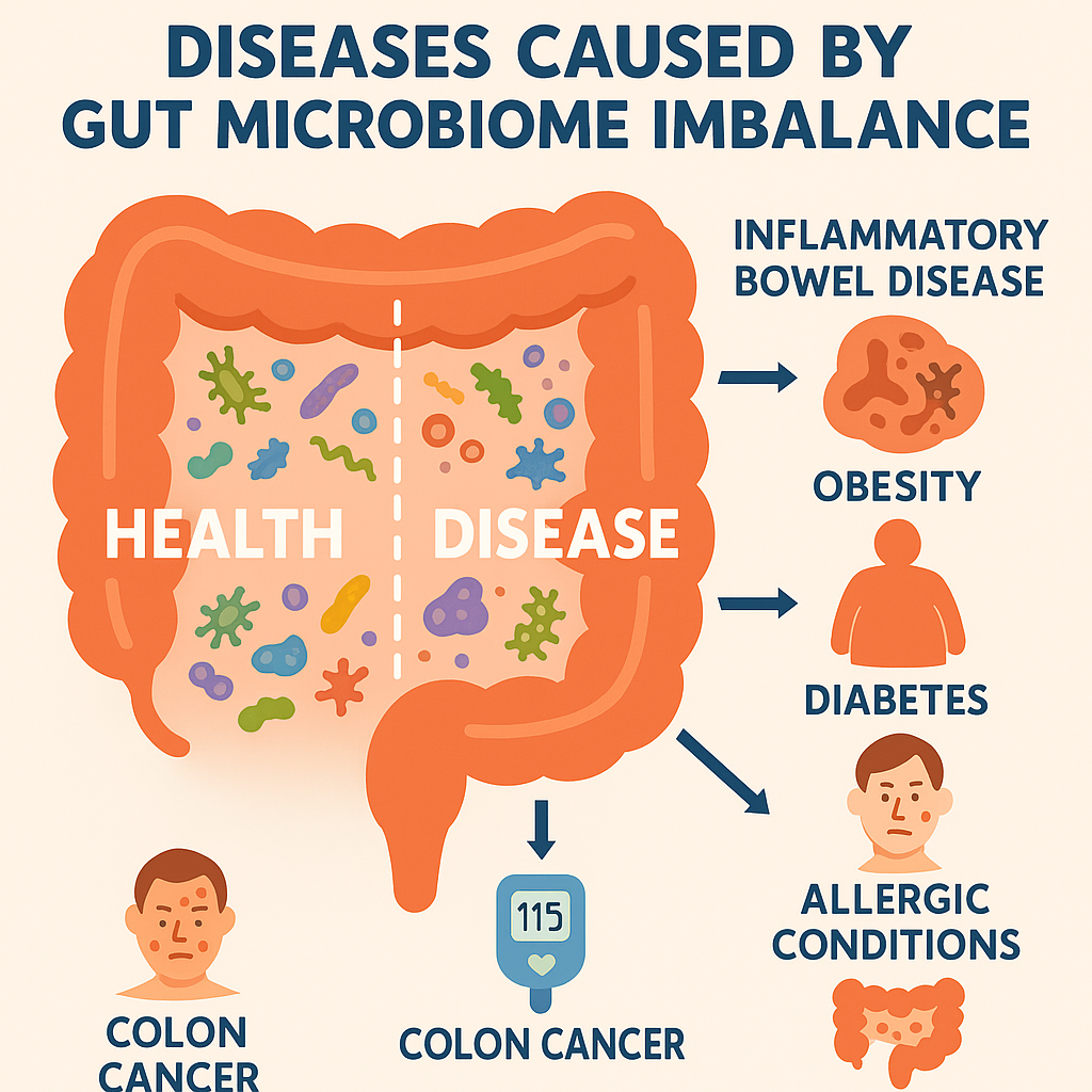 장내미생물 불균형이 유발하는 질병 관련 사진