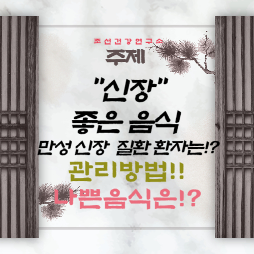 신장에 좋은 음식 만성 신장 통증 증상 질환 환자 좋은음식 나쁜 음식