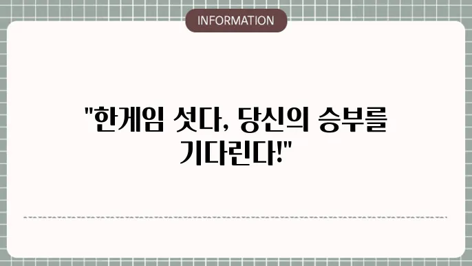 섯다의 매력